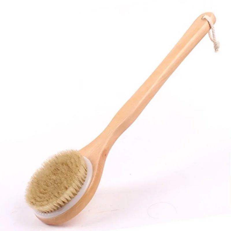 

Premium Natural Bristle Wooden Bath Shower Body Back Dry Skin Brush Spa Scrubber Shower Brush