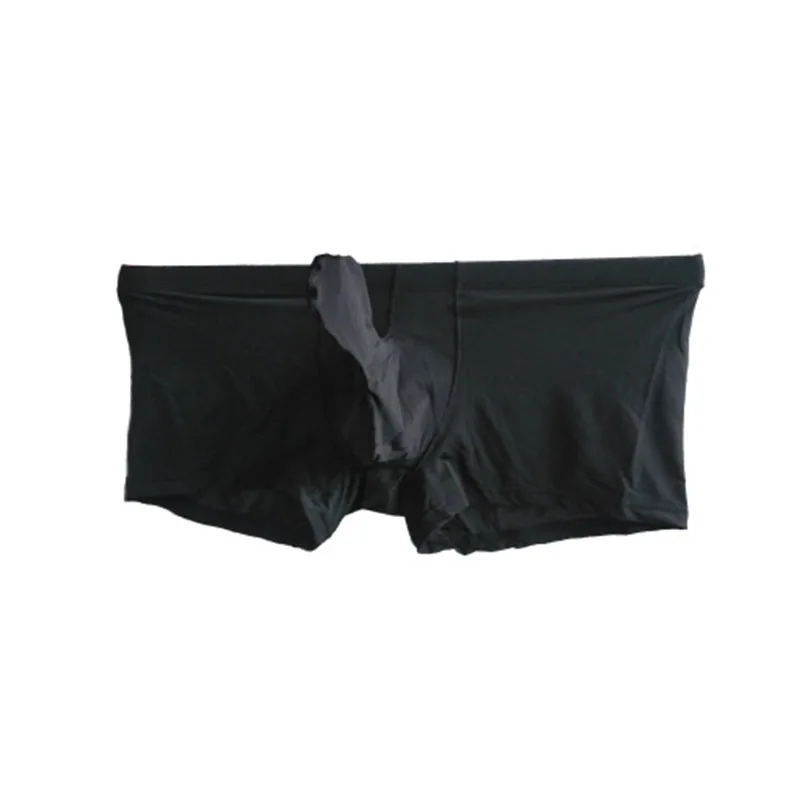 

Sexy Mens Bulge Pouch Boxer Shorts Underwear Nylon Ice Silk Breathable Solid Panties Male Elastic Quick Dry Lingerie Underpants