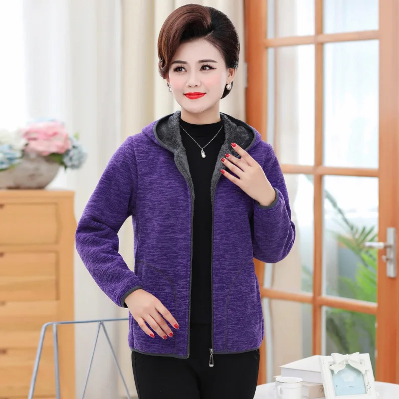 Женские куртки среднего и пожилого возраста флисовое утепленное демисезонное