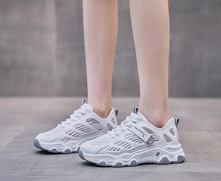 

Women's shoes 2021 summer breathable platform sneakers women Non slip Mesh Casual sports shoes women Increased Vulcanized shoes
