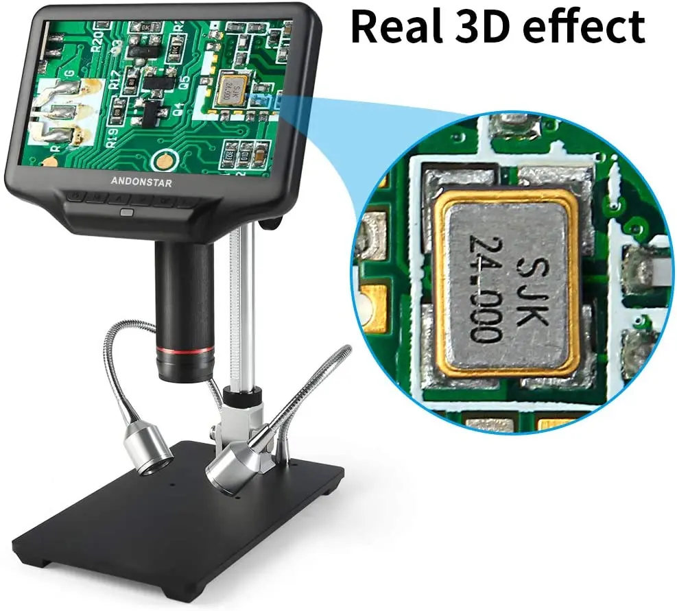 high definition digital biological microscope camera 3d hdmi microscope with 7 lcd usb video microscopes for phone repairing free global shipping