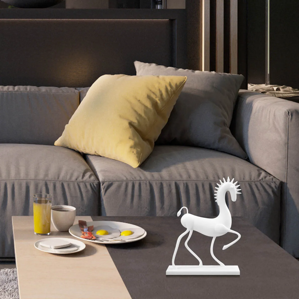 Украшение для дома яркая 3D напечатанная Скульптура лошадь Коллекционная