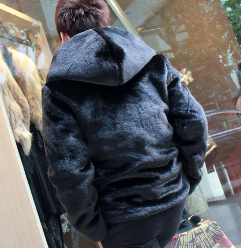 2019 зимние мужские 6XL Стильные пальто с капюшоном из искусственного меха норки