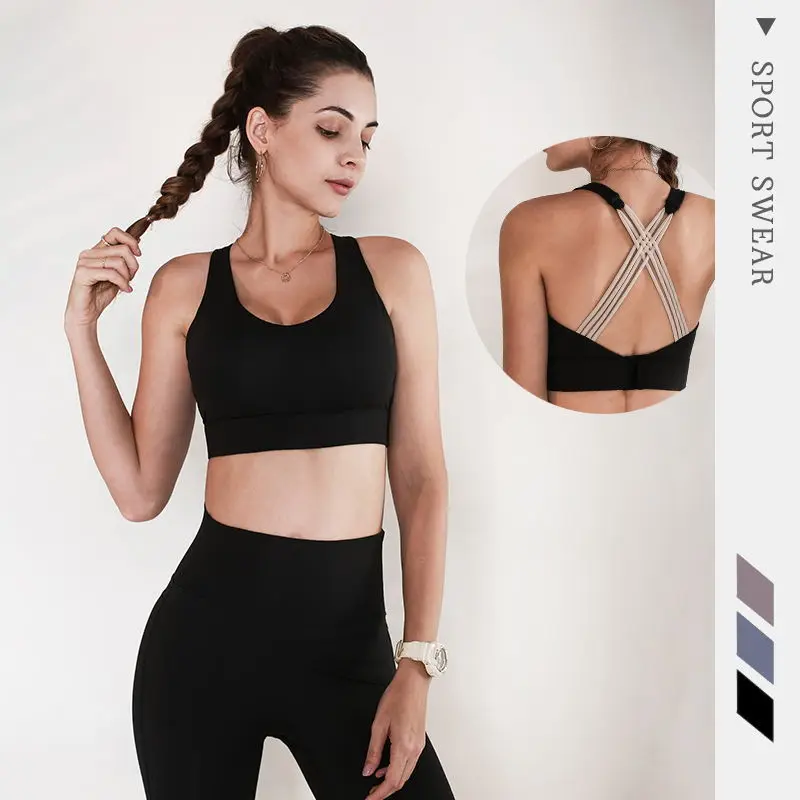 

Bra Shockproof Running Push up Can Be Worn outside Vest Style Fitness Yoga Underwear Women