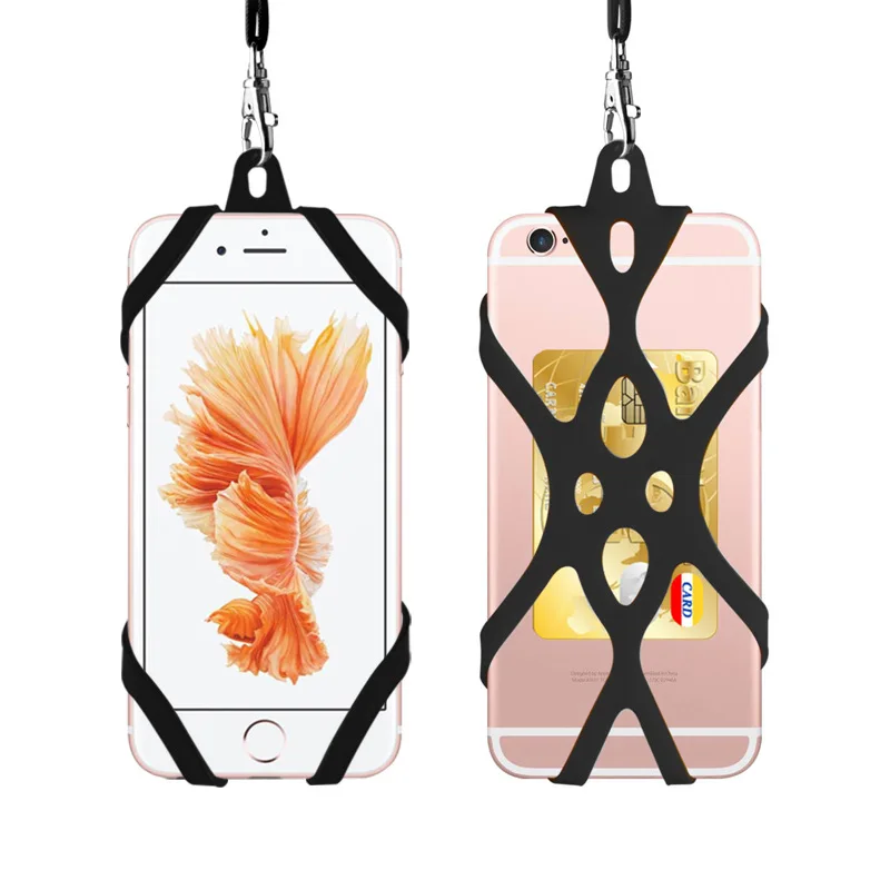 universal phone lanyard sports strap silicone neck rope mobile phone strap anti lost lanyard grip neck chain accessories free global shipping