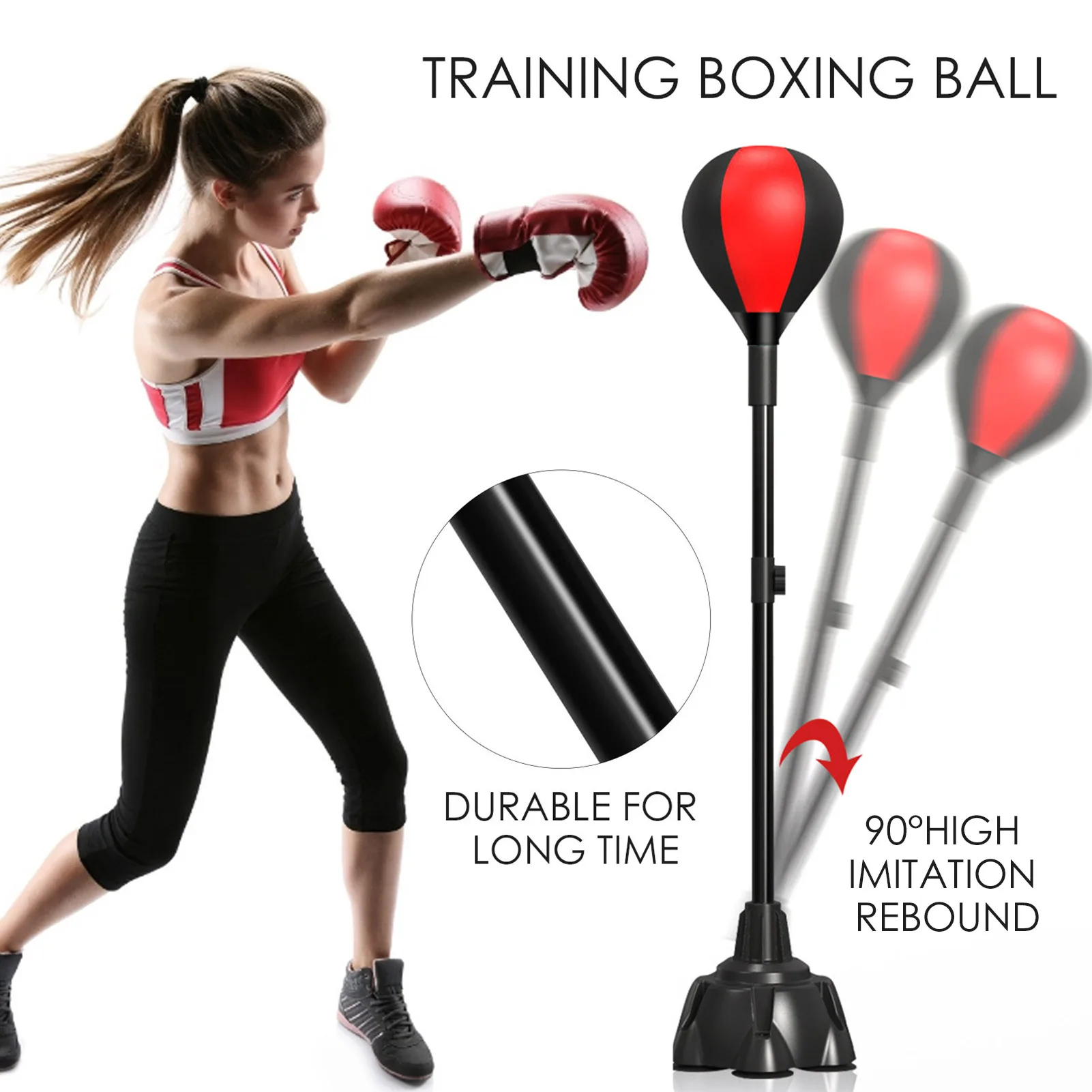 

Boxin Ball Punching Speed Ball Boxing Speed Response Target High-quality Durable Adjustable Height Training Boxing Ball