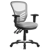 costway mesh office chair 3 paddle computer desk chair w adjustable seat grey cb10140gr