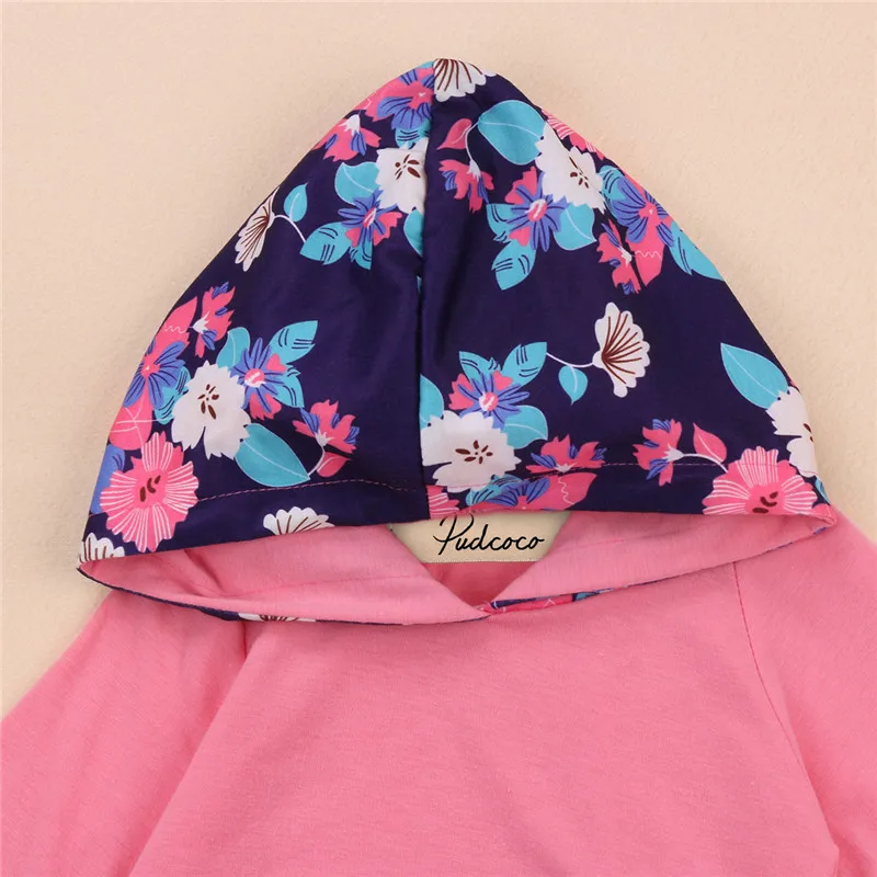 Pudcoco/Одежда для новорожденных девочек высококачественные Топы с капюшоном и