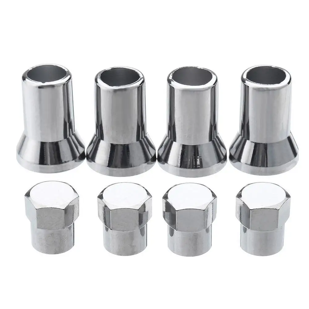 

4Pcs TR413 Chrome Car Truck Tire Wheel Tyre Valve Stem Hex Caps with Sleeve Covers Car Tire Wheel Accessories