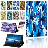 camouflage pattern tablet case for lenovo tab e7 e8 e10 tablet anti fall folio lightweight protective case cover pen