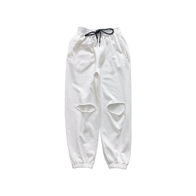 

Girls' ripped casual pants 2021 summer new girl loose-fitting footwear pants sweatpants