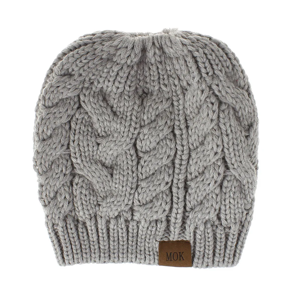 Зима женский хвостик грязная шапка Beanie Шапка мягкая вязаная теплая Осенняя уличная Спортивная повседневная шапка куполообразная вязаный головной убор