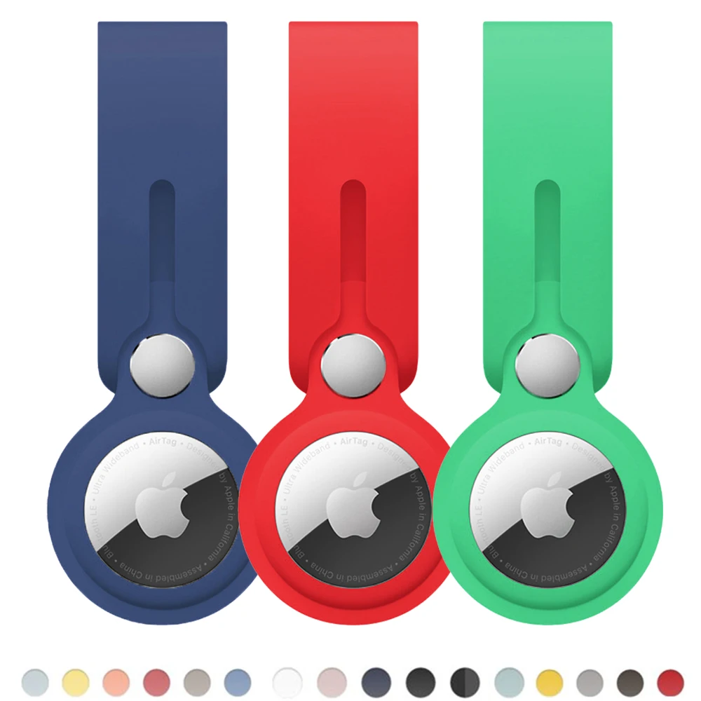 

Silicone Loop for Apple Airtags Case tracker Accessories Protective Cover Shell Bumper Anti-scratch fall Air tag Keychain case