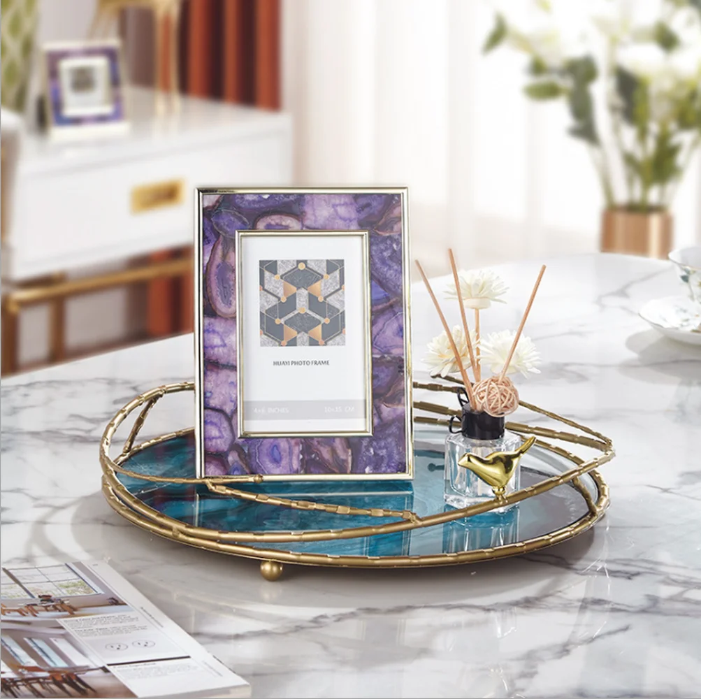 Светильник Роскошные аппаратные средства + Стекло лоток для хранения Спальня