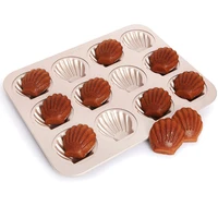 12 mould shell madeleine cake mould non stick mould small cake biscuit oven bakeware household baking tools