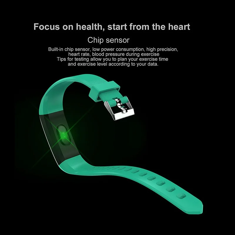 

115puls Fitness Tracker With Heart Rate Monitor Waterproof Sports Smart Wristband Suitbute For IOS