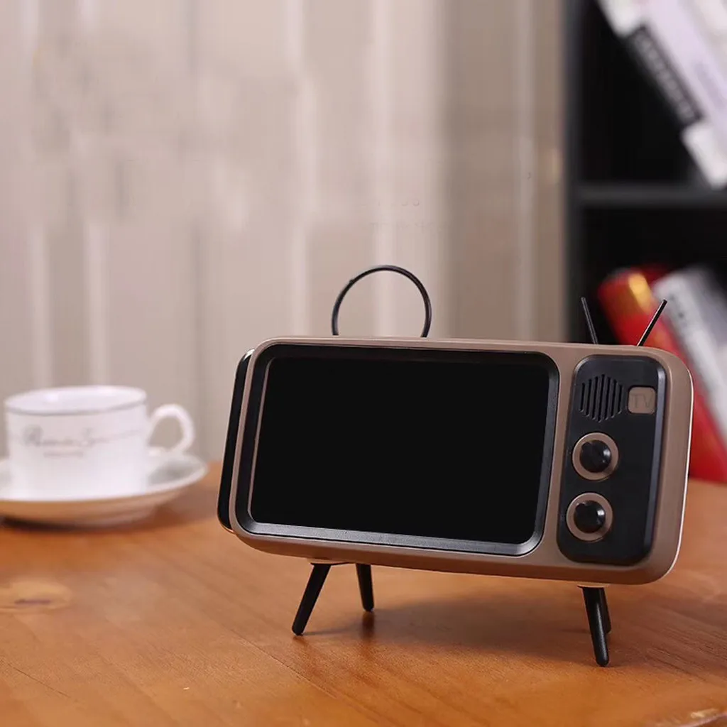 Мини Портативный ретро BT Bluetooth динамик музыка ТВ дизайн держатель мобильного