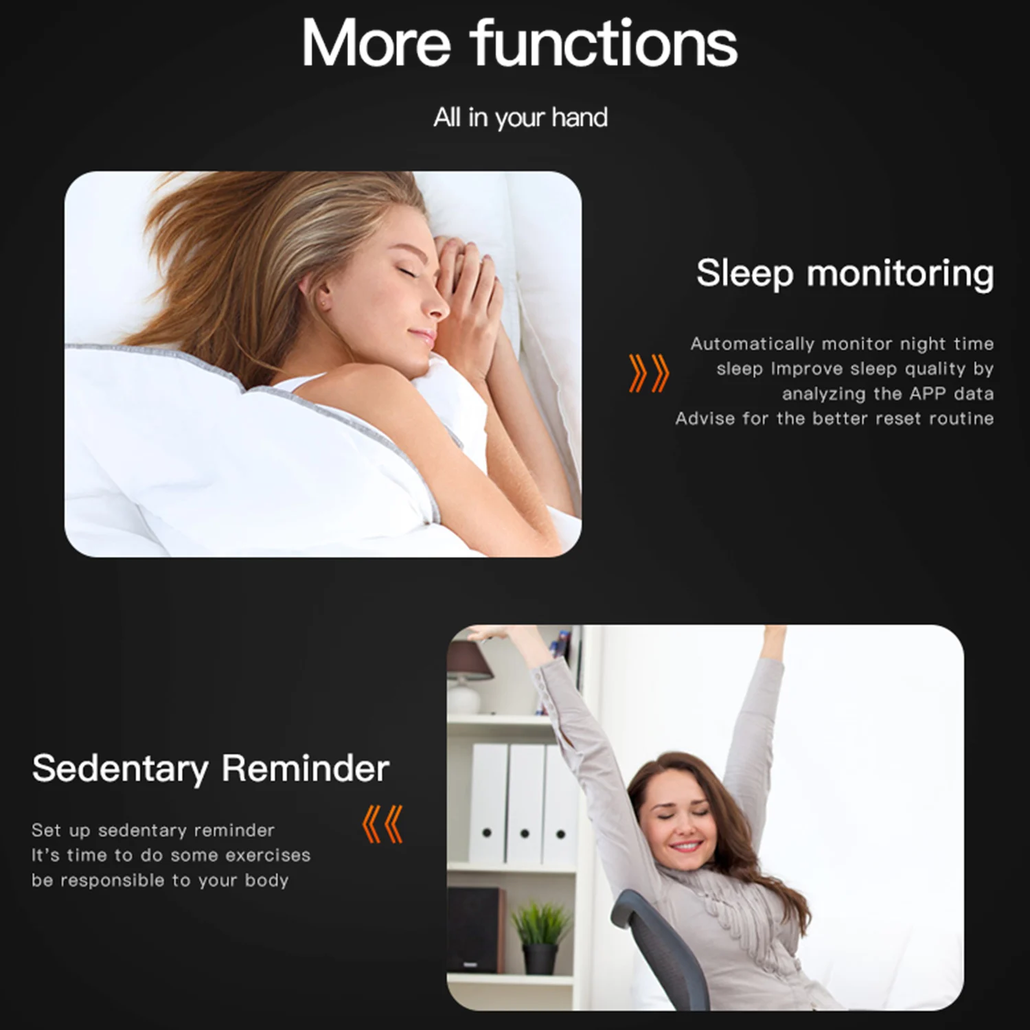 

Gosear W8 Waterproof Smart Bracelet Wristband Watch Smartwatch Sport Fitness Tracker with TPU Strap 1.3inch Display for Women