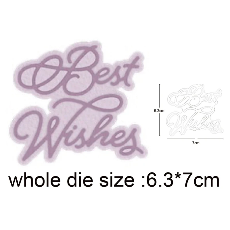 

2020 New Metal Cutting Dies Words Best Wishes Craft Dies Scrapbooking dies Paper Cards Making Embossing Die Cut stencils dies
