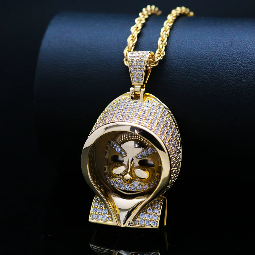 

Rock Hip Hop Iced Out Cubic Zircon Rope Chain Figure Pendant Necklace for Men Jewelry for Women Necklace Chain Choker for Boys