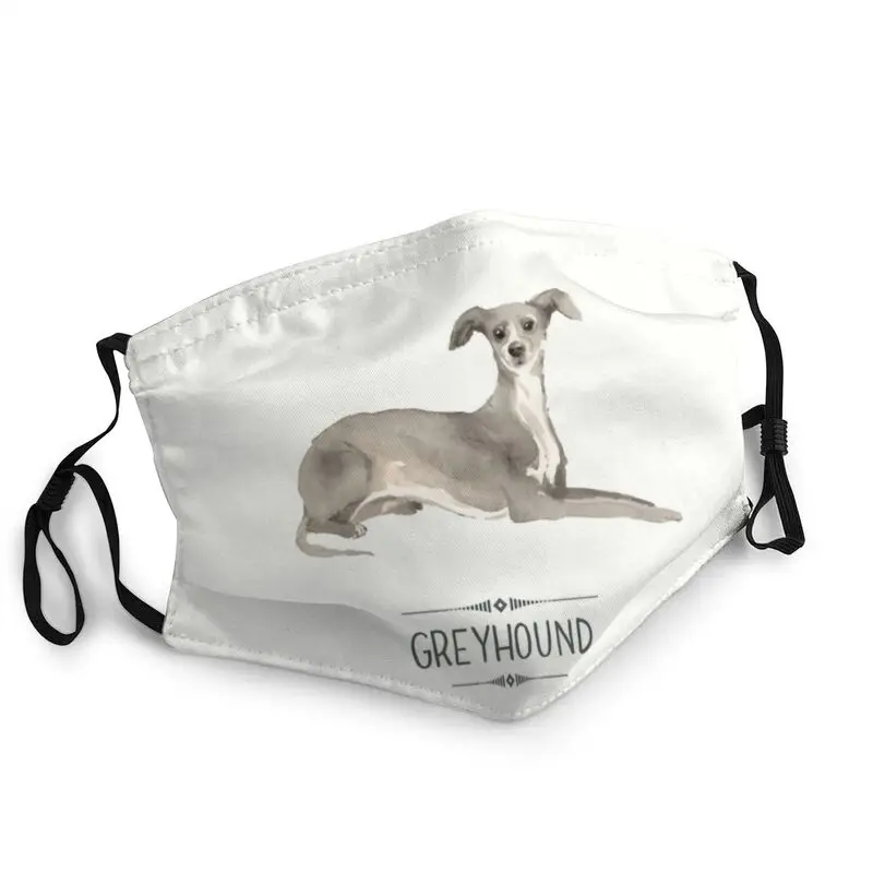 

Kawaii собака Грейхаунд многоразовые рот маска для лица для домашних животных для взрослых уиппет Sighthound против дымки Пылезащитная маска защит...