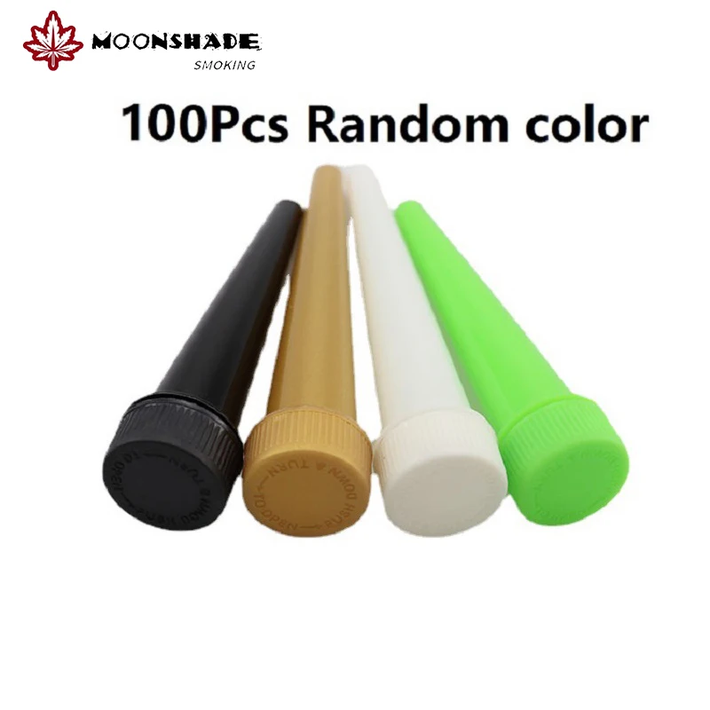 

MOONSHADE 100pcs/lot 120mm New Conical Cigarette Storage Airtight Tube Hard Plastic Pill Smoking Roll Cigarette Accessories Gift