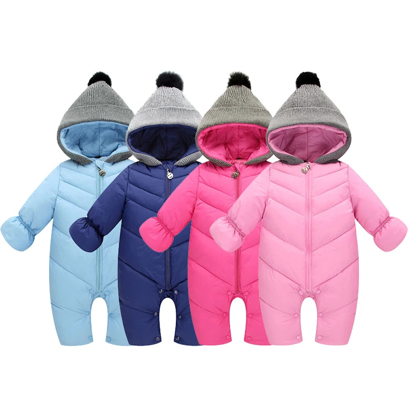 

HYLKIDHUOSE Autumn Winter Baby Girls Boys Rompers Hooded Infant Newborn Cotton Jumpsuits Children Kids Outdoor Warm Coats