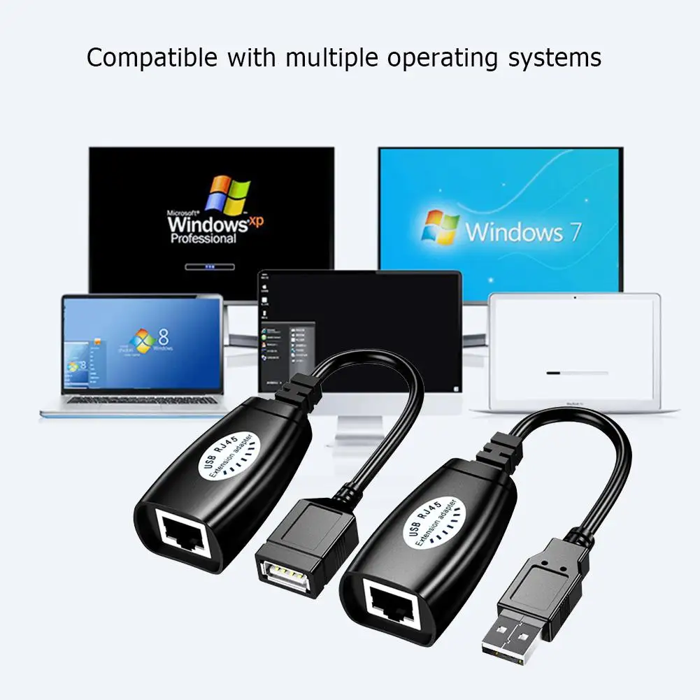 USB to RJ45 LAN Connector Ethernet Line Adapter 50m Network Extension Cable Signal Amplifier Computer Accessories | Компьютеры и офис