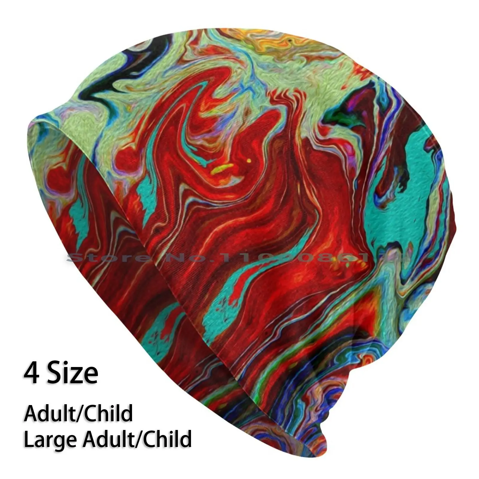 

Трикотажная шапка с абстрактным принтом, яркая, модная и красочная