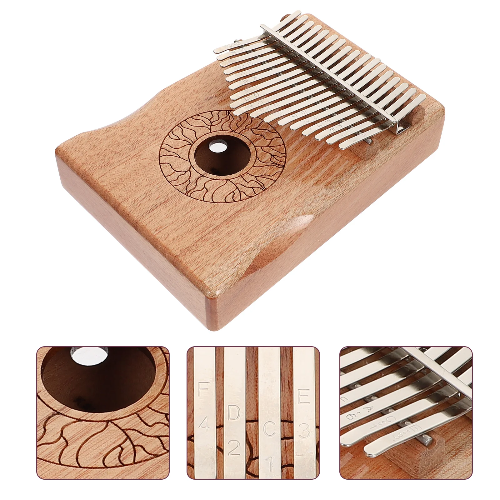 

1 Set of Kalimba Portable Keyboard Thumb Piano Musical instrument Supply (Wood Color)