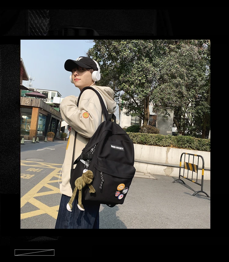 

PB009 2021 new Korean fashion trend brand college style schoolbag for men and women