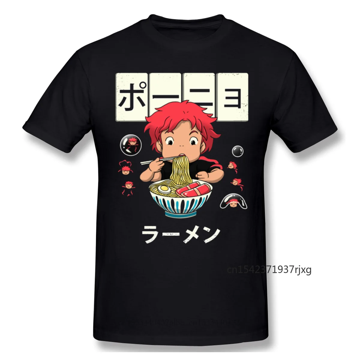 

Goldfish Ramen Print Funny T Shirts Spirited Away OginoChihiro Fantasy Movie Fashion Streetwear Clothing