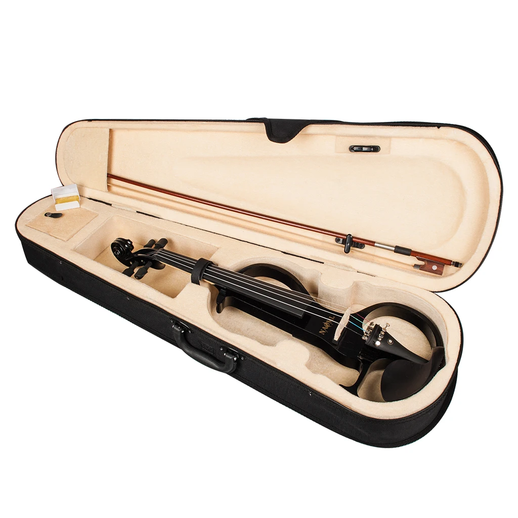 4/4 Full Size Violin Solid Wood Body Electric Violin Ebony Fingerboard +Tuning Pegs +Tailpiece w/ Paris Eye Inlay+ Chin Rest enlarge