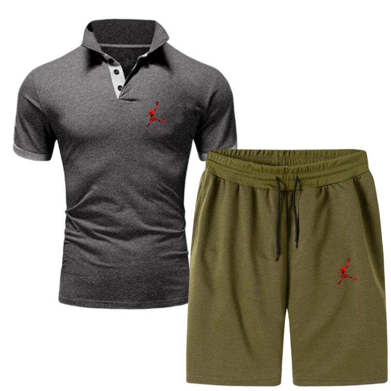 

Men's suit 2021 new hot search quick-drying short-sleeved polo shirt + shorts two-piece sportswear track suit Polo shirt summer
