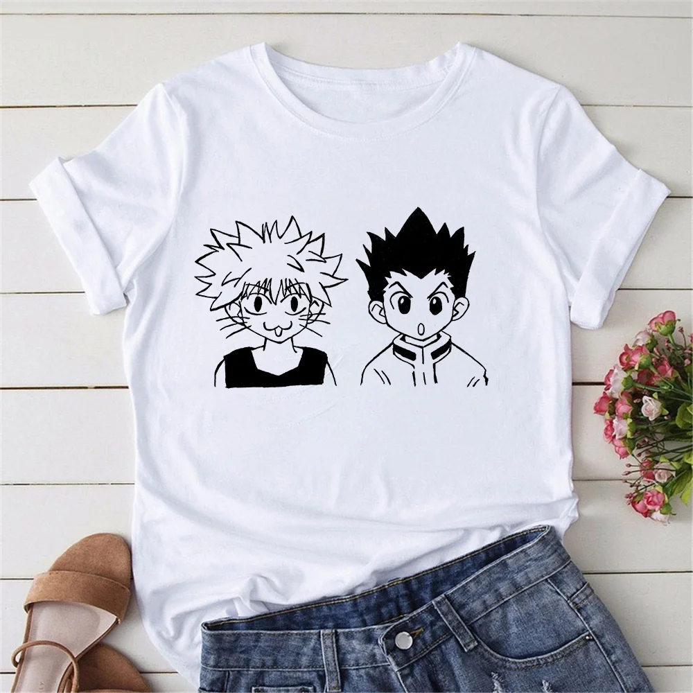 

New Japanese Anime Manga Kawaii Hunter X Hunter Women T Shirt Killua Zoldyck Short Sleeve Female Clothes Dropship Tee Tops