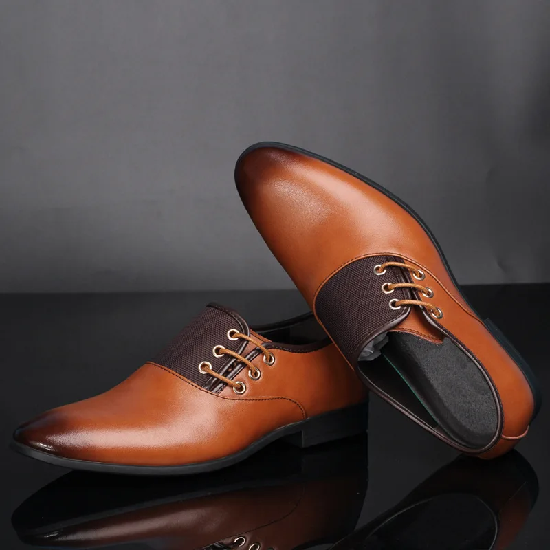 Мужские кожаные туфли-оксфорды в джентльменском стиле Деловые вечерние туфли