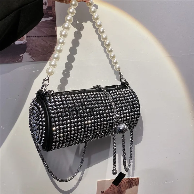 

The Latest Water Drill Bucket Bag 2021 Mini Tote Bag with Chain Single Shoulder Ladies Messenger Bag