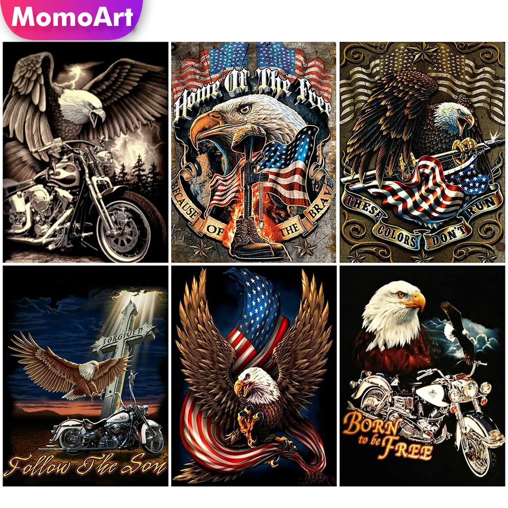 

Алмазная мозаика MomoArt 5D «сделай сам», полная вышивка с изображением орла, квадратная вышивка, вышивка крестиком, праздничные подарки