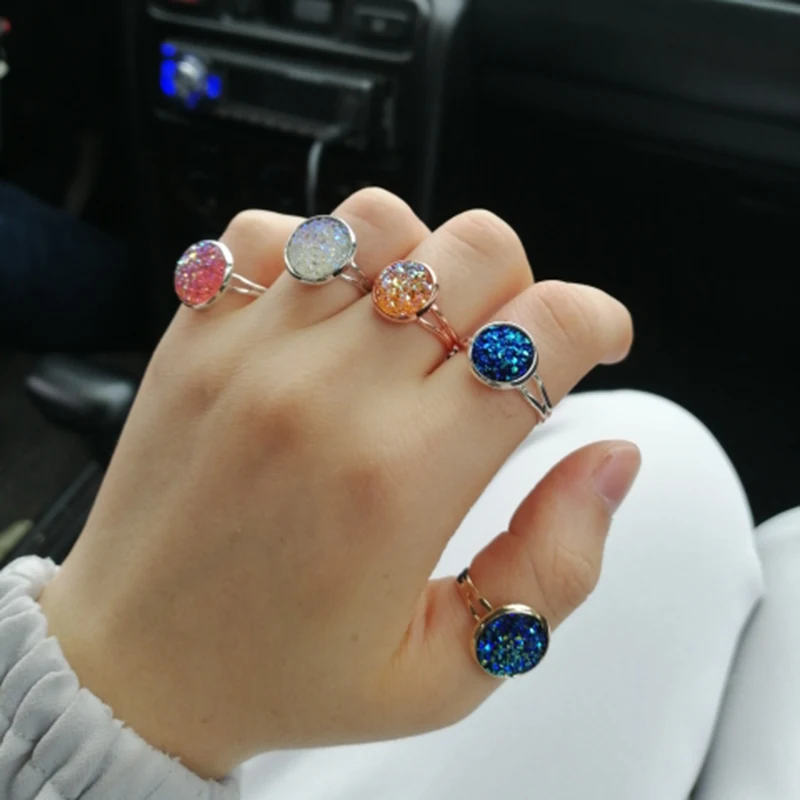 Женские Регулируемые кварцевые кольца с друзой модное свадебное обручальное