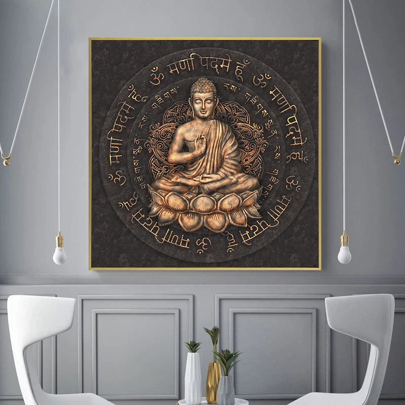 

Vintage Brown Buddha Statue Canvas Paintings on The Wall Religious Posters and Prints Modern Wall Art Picture for Home Decor