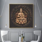 Винтажная коричневая статуя Будды, холст, искусственные постеры и принты, Современная Настенная картина для домашнего декора