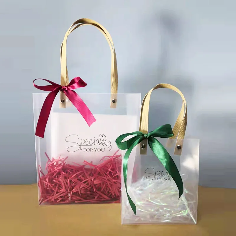 

Wedding Candy Box Packaging Bags PVC Transparent Gift Bag with Handles Birthday Party Decor Supplies Wedding Souvenir Tote Bag