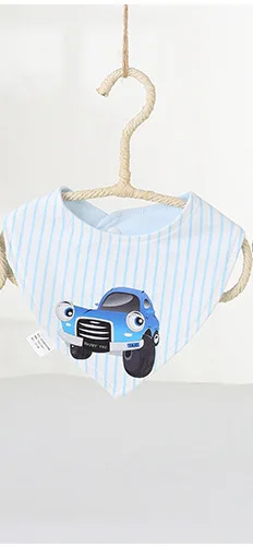 Sky Blue stripe 1 Детские нагрудники из хлопка в полоску с рисунком из мультфильма; нагрудник с принтом; треугольный нагрудник; Детский шарф для новорожденных; детские вещи для кормления - Цвет: Sky Blue stripe 1