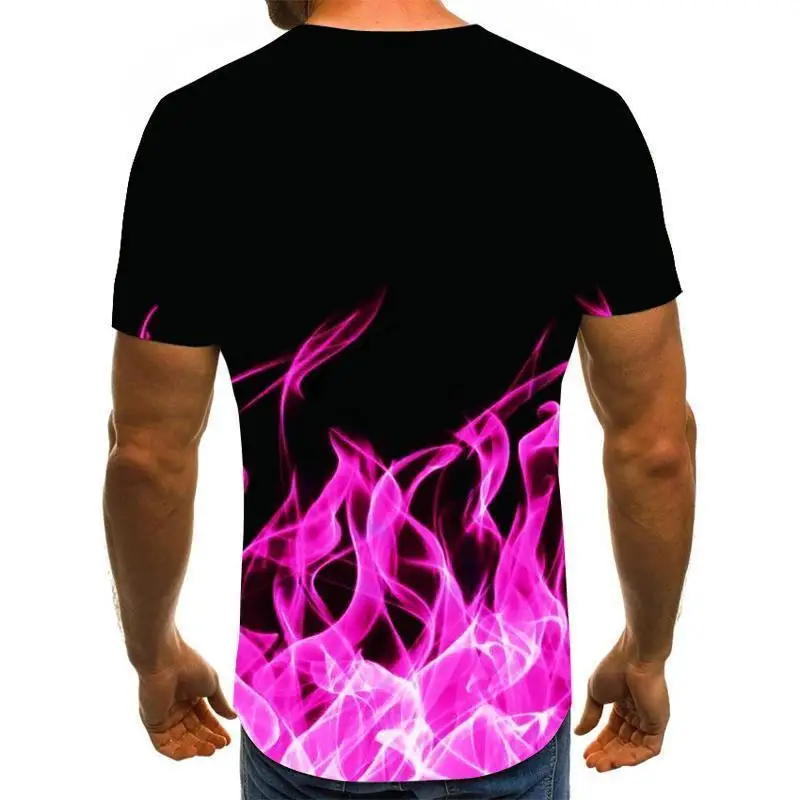 

2020 new flame graphic T-shirt 3D printed men's T-shirt summer casual tops fashion round neck shirt plus size streetwear