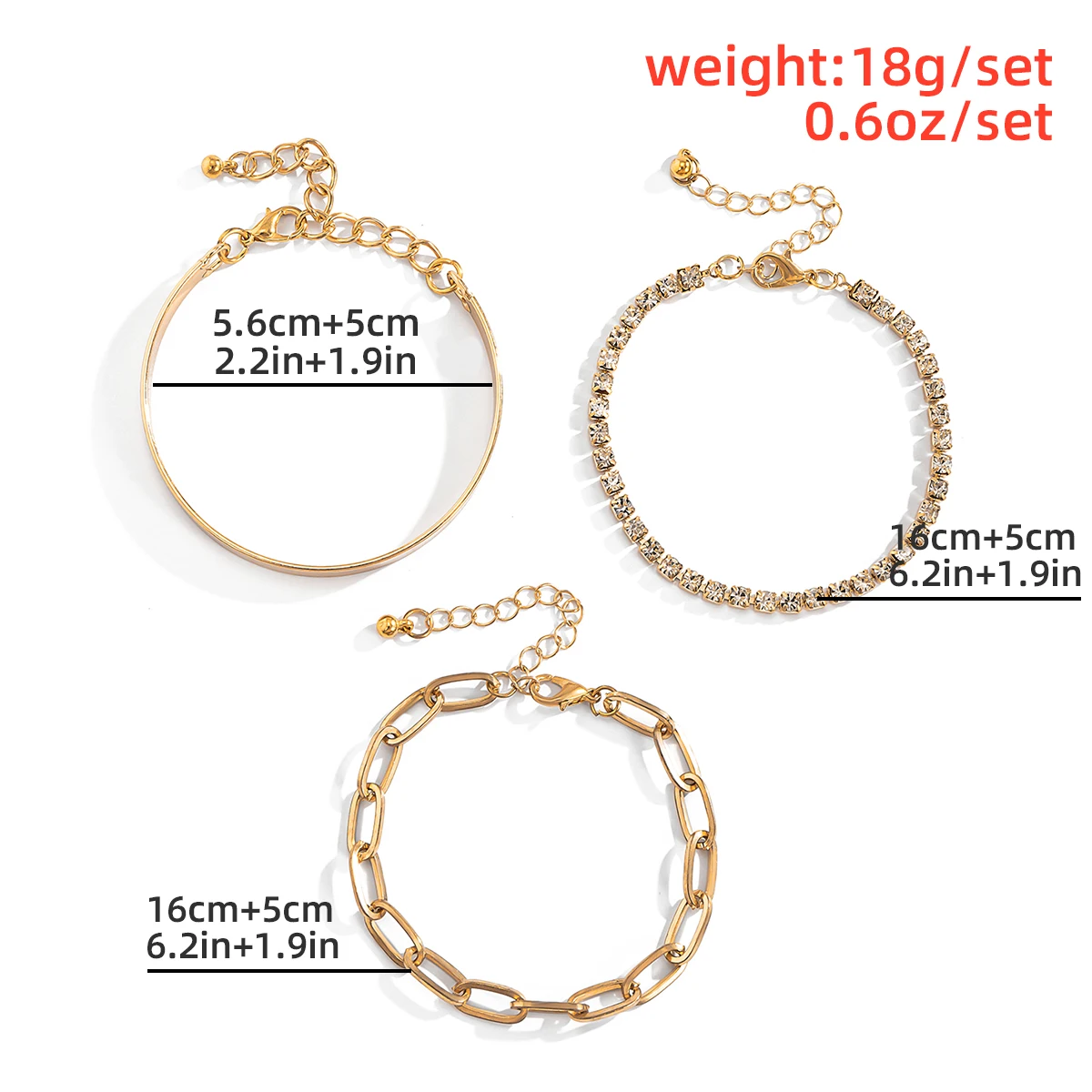 

Salircon Vintage Charm Crytal Tennis Chain Bracelets Set for Women Girls Vintage Bangle Couple Bracelets on Hand Jewelry 2021