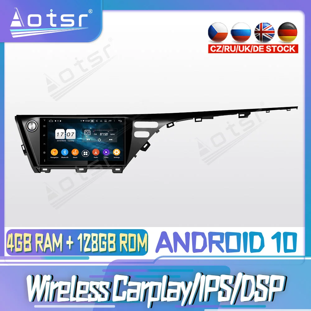 

Android 10 PX6 128G для TOYOTA CAMRY 2018 2019CarplaY DVD GPS навигация Авто Радио стерео видео мультимедиа плеер головное устройство 2din