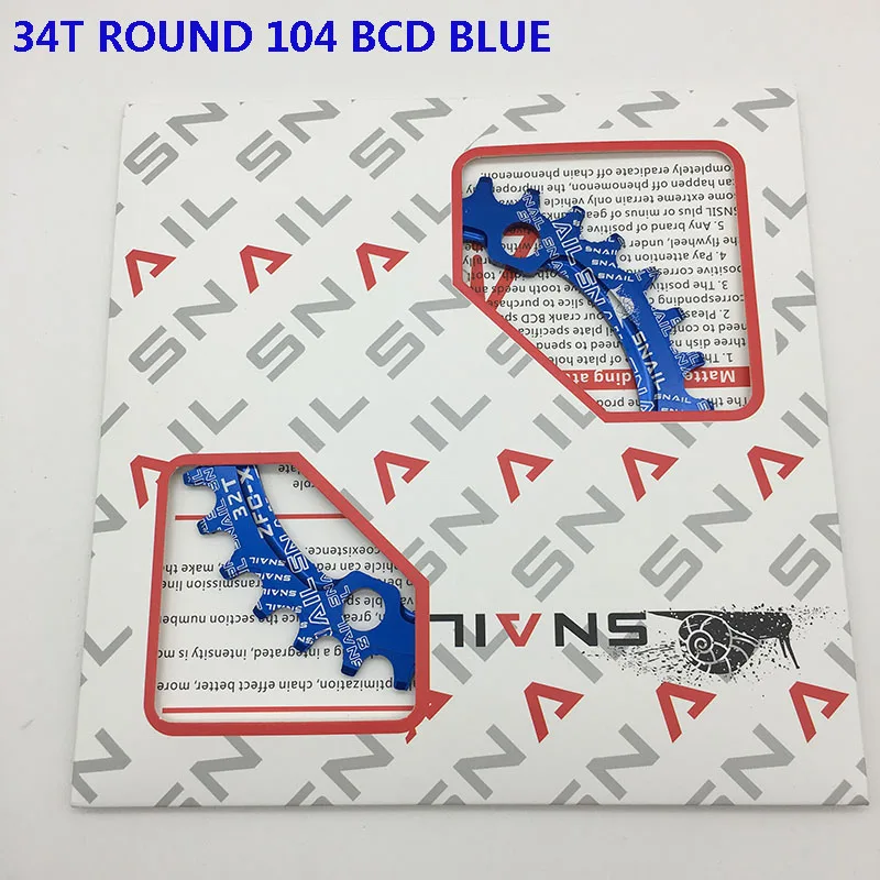 34T 104 round blue Улитка круглая узкая широкая цепь MTB горный велосипед 104BCD 32T 34T 36T 38T 40T 42T коленчатый набор зубной части пластины 104 BCD - Цвет: 34T 104 round blue
