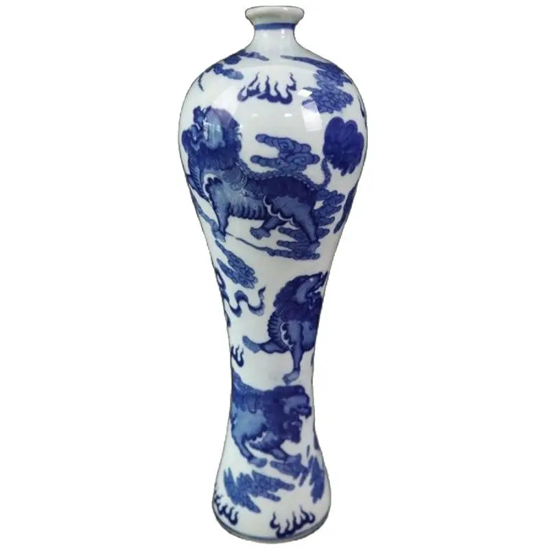 

Chinese Old Porcelain Blue And White Plum Vase With Figure Of Eight Immortals