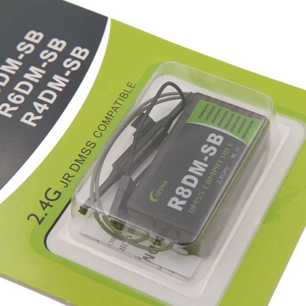 Ресивер Corona R8DM-SB 2 4G 4CH DMSS совместимый с поддержкой Bus w/ S. Поддержка JR XG6 XG7 XG8 XG11 |
