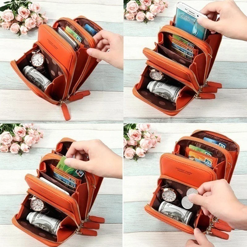 

Shoulder Bag Ladies PU Multi-function Mini Shoulder Bags For Women 2021 Portable Solid Mobile Phone Bags